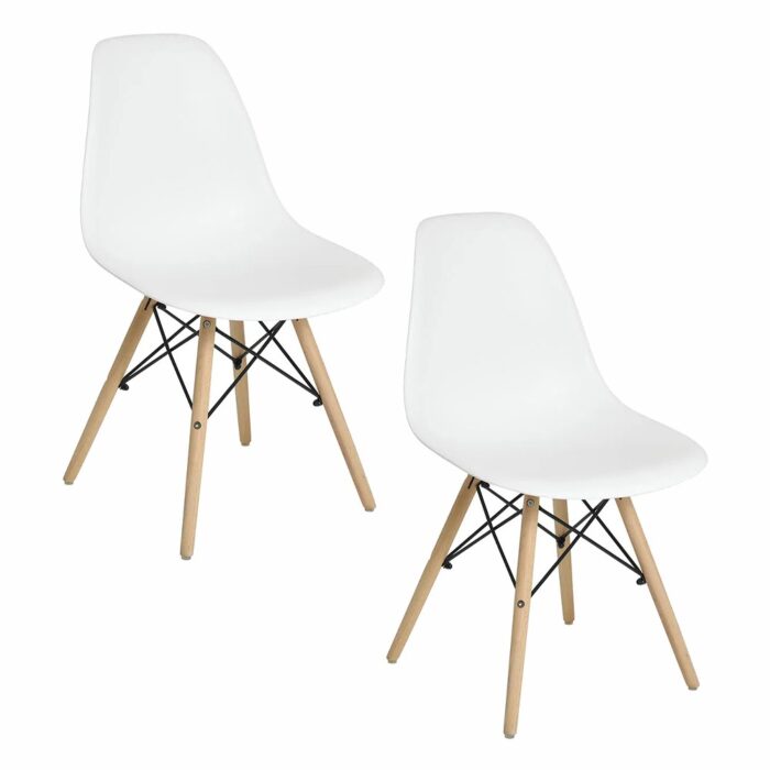 kit 2 Cadeiras Charles Eames Eiffel – Branca